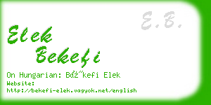 elek bekefi business card